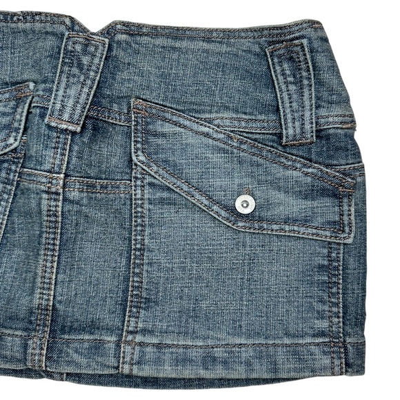 SOLD Y2k Bubblegum USA Sexy Micro Mini Denim Cargo Skirt - Picture 5 of 6